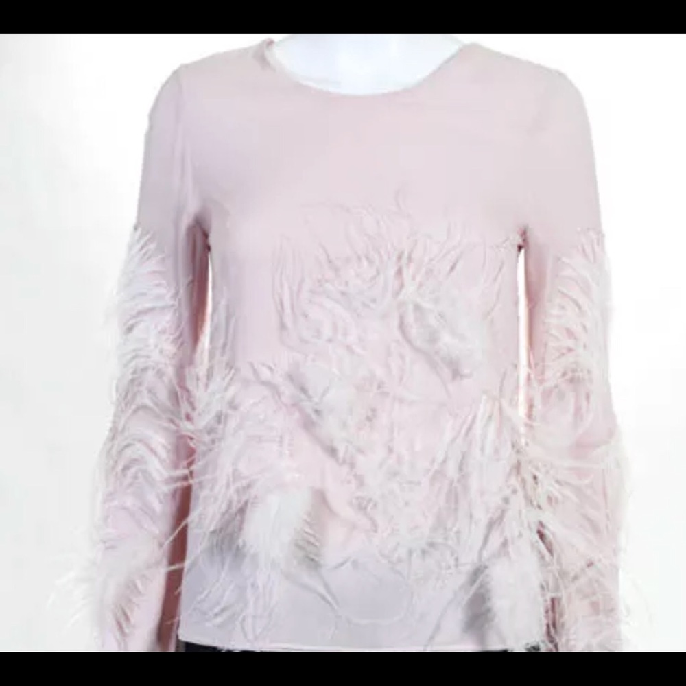Zac Posen pink feather top/blouse